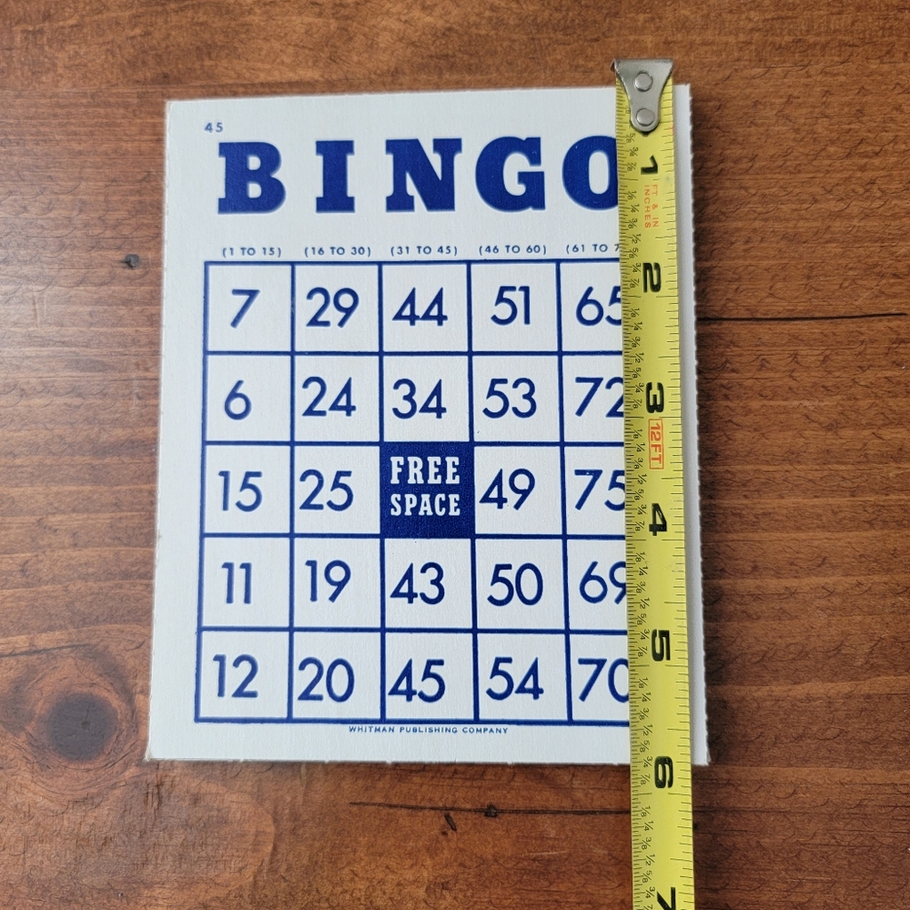 Vintage 1960's Bingo Cards Whitman Publishing Company Lot Of 15 Blue & Cream - Picture 9 of 10